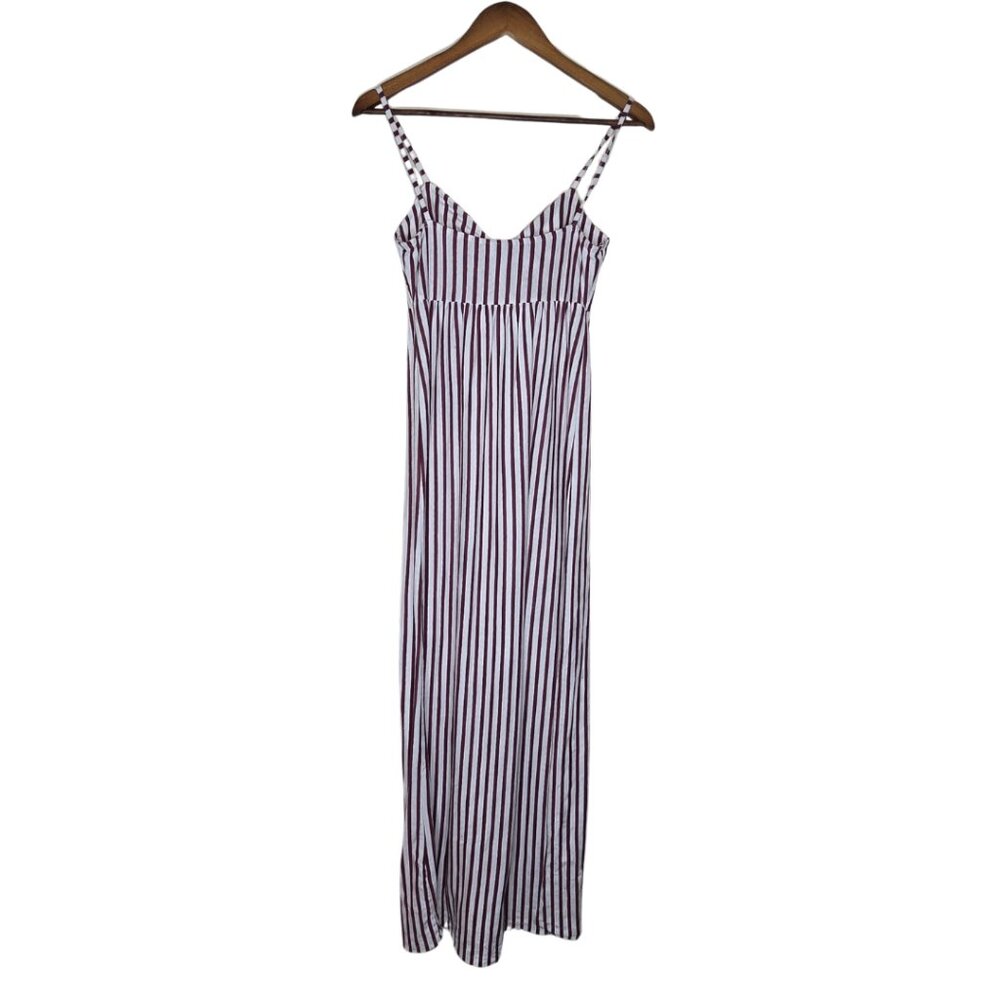 Asos Brown and White Striped Maxi Dress